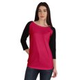 thumbnail image 1 of Inkmeso T-Shirt Raglan à Blocs de Couleur pour Femmes à Manches Trois-Quarts, T-Shirt de Baseball, Haut de Maillot de Sport Décontracté, 1 of 8