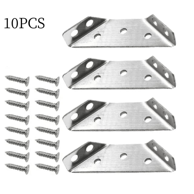 EGNMCR Stainless Steel Multifunctional Corner Three Sided Fixed Corner Brace Cabinet Trapezoidal Hanging Angle Hanging Layer Board Support Furniture Connecto corner connector