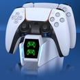 thumbnail image 1 of PS5 Controller Charger Station for Playstation 5 Dualsense with LED Light Dual Stand Charger Dock, PS5 Controller Charging Station Accessories for Playstation 5 Faceplates DualSense Edge-White, 1 of 13