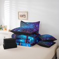 thumbnail image 4 of Erosebridal Gradient Starry Sky Bed in a Bag Queen size, Neon Galaxy Bed Set, Geometry Decor, Reversible 7pcs, 4 of 5