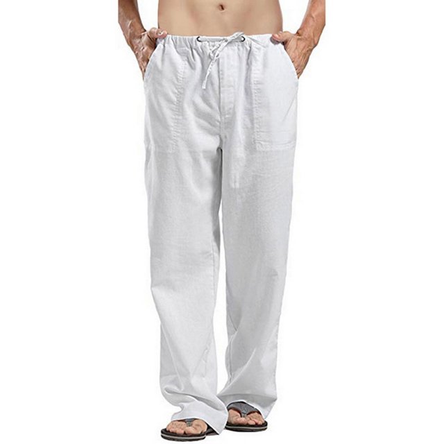 Faithtur Women´s Drawstring Pants, Summer Elastic Waist Solid Color Loose Lounge Pants with Pockets