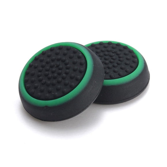 Silicone Thumb Stick Grip Cap Joystick Thumbsticks Caps Cover for PS4 Xbox One PS3 Xbox 360 PS2 Game Controllers - Black w/Green
