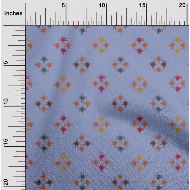 oneOone Cotton Poplin Fabric Geometric Line Ikat Print Fabric By The Yard 42 Inch Wide