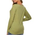 thumbnail image 2 of Long Sleeve Tops for Women Casual Solid Color O-Neck Pullover Long Sleeve Irregular Tops Blouse Tops for Women 3/4 Sleeve Casual Tops for Women Tops Long Sleeve, 2 of 5