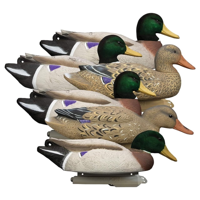 Higdon Outdoors Battleship Leurres de Canard Colvert pour la Chasse à la Sauvagine / Remplis de Mousse / Têtes Floquées / Lot de 6