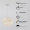 thumbnail image 4 of Artika Plume Modern LED Pendant Light Fixture White Feather Shade, 4 of 5