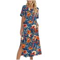 thumbnail image 2 of Ovzne Robes pour Femmes Robe pour Femme Robe Unie Ample Décontractée Mode Robe à Manches Longues Robe à Col à Manches Longues pour Femmes Robe pour Femmes à Manches Longues Imprimée Liquidation, 2 of 7