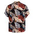 thumbnail image 2 of Leutsin Men Short-Sleeved Printed Color Buttons Cardigan Casual Shirt Tops, 2 of 3