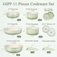 thumbnail image 2 of GIPP 11pcs Ceramic Cookware Sets, Pots and Pans Set Nonstick with Removable Handle, Oven & Dishwasher Safe,Induction Cookware, Kitchen Cooking Set for All Stoves, 2 of 7