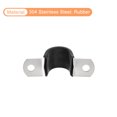 thumbnail image 4 of Unique Bargains 22Pack 3/4' Cable Clamp U Shape Stainless Steel Rubber Cushioned Pipe Strap, 4 of 5