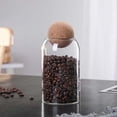 thumbnail image 3 of EGNMCR Storage Containers, Kitchen Storage & Organization Glass Storage Jars With Airtight Wooden Lid Ball Clear Candy Jar Food Storage Jars For Tea Coffee Spice Candy Glass Storage, 3 of 8