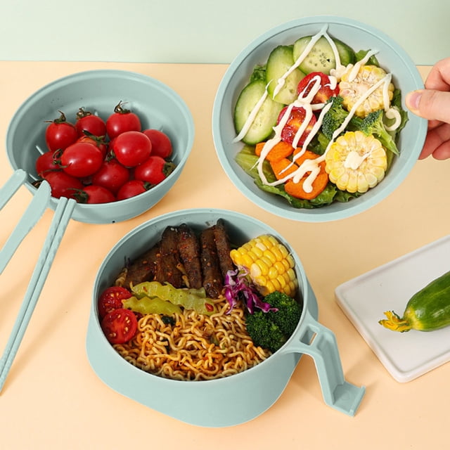 EGNMCR Kitchen Gadgets, Microwave Ramen Bowl With Strainer Microwave Ramen Bowl 6-piece Set Ramen Microwave Bowl With Lid And Handle Dishwasher Safe Portable Ramen Bowl Cooker Dish Dish