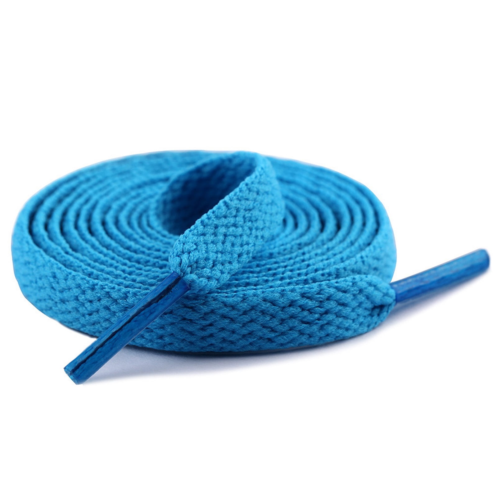 Shoelaces High Bang Polyester Single Layer 8mm Shoe Laces Colorfast Flat ShoelacesLake Blue