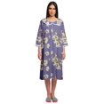 thumbnail image 1 of Moomaya Robe de Nuit Longue Jusqu'au Genou à Patte de Boutonnage pour Femmes, Imprimée, 1 of 6