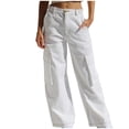 thumbnail image 1 of Teissuly Jeans for Women Fashion Spring/Summer Large Pocket Zipper Button Tight Pants, Size S-XL, 1 of 6