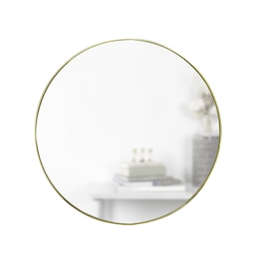 Miroir mural rond en métal Umbra Hubba, laiton