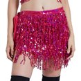 thumbnail image 1 of ZheElen Playful Fringe Skirt For Stunning Club Look Comfortable And Breathable Rose Red, 1 of 6