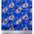thumbnail image 1 of Soimoi Blue Cotton Duck Fabric Cage & Roses Floral Print Fabric by Yard 56 Inch Wide, 1 of 6