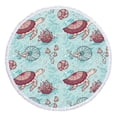 thumbnail image 1 of Colorful Round Beach Towel - Sandproof & Quick Dry Microfiber Blanket for Pool, Yoga, Picnics, and Travel, 1 of 8