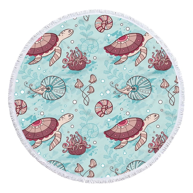 Colorful Round Beach Towel - Sandproof & Quick Dry Microfiber Blanket for Pool, Yoga, Picnics, and Travel