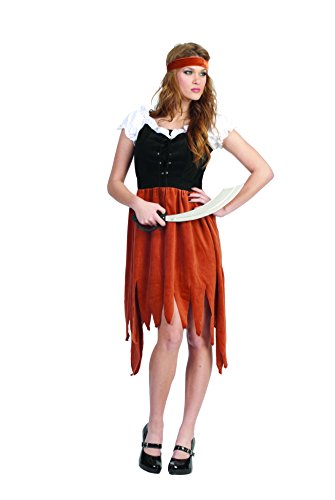 RG Costumes Servante Pirate pour Femmes, Noir/blanc/rouille, Taille Unique