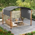 thumbnail image 2 of Costway Pergola Extérieure Rétractable 10 x 12 Pi avec Auvent Rétractable Poteaux Aspect Bois Gris, 2 of 10