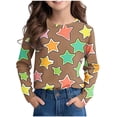 thumbnail image 1 of Posijego T-Shirts Graphiques à Manches Longues pour Tout-Petits Garçons Filles, Mignons, Col Ras du Cou, T-Shirts Basiques, Hauts, Chandail de Printemps pour Enfants, 1 of 6