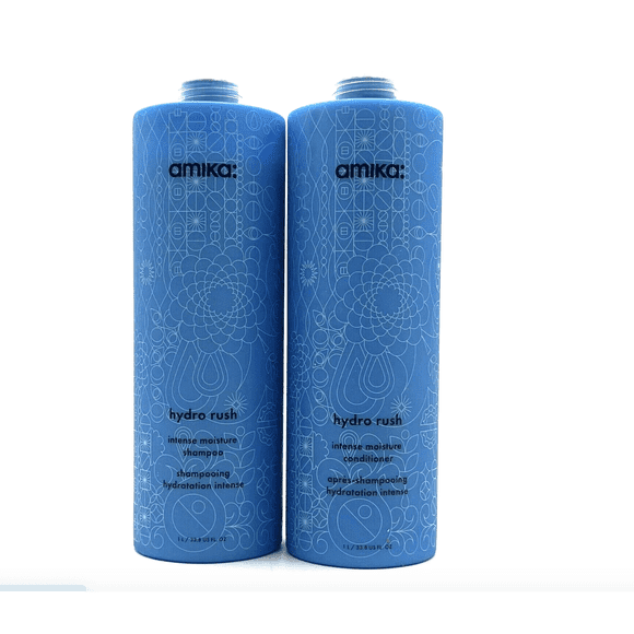 Amika Hydro Rush Intense Moisture Shampoo & Conditioner 33.8 oz Duo