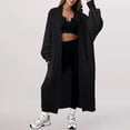 thumbnail image 2 of Comdrip Long Cardigans for Women! Long Cardigans for Women Open Front Cable Knit Cardigan Open Front Oversized Draped Sweater Outerwear Fall Cardigans for Women Black XL, 2 of 4