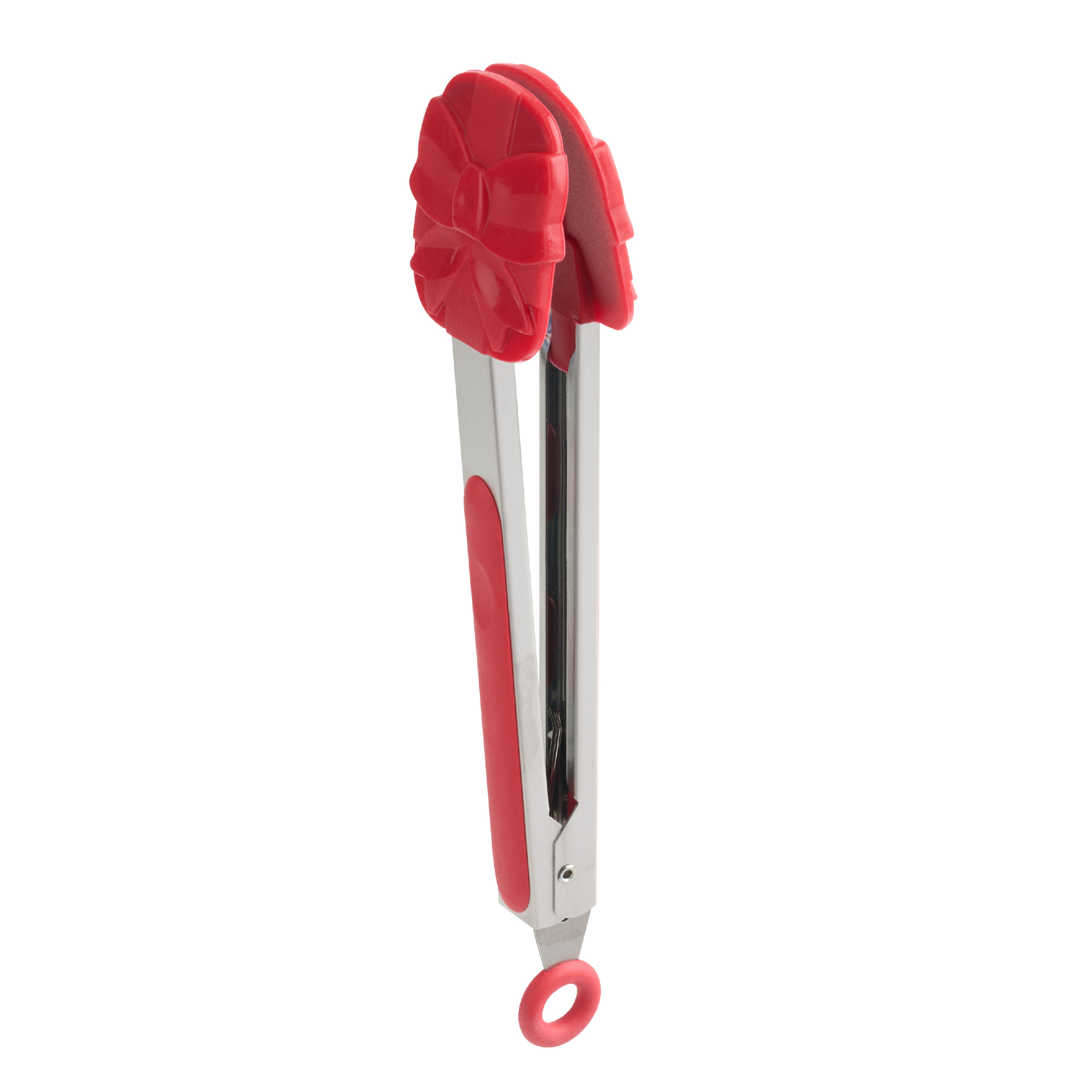 Holiday Time 10-Inch Tongs, Gift with Bow, Red