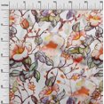 thumbnail image 3 of oneOone Cotton Flex Orange Fabric Florals Sewing Craft Projects Fabric Prints By Yard 40 Inch Wide, 3 of 4