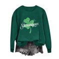 thumbnail image 2 of Levmjia T-Shirts pour Femmes de la Saint-Patrick Hauts Vert Trèfle Col Rond Imprimé Haut à Manches Longues Chandails, 2 of 4