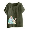 thumbnail image 4 of Birdeem Chemise Décontractée Oversize d'Été pour Femmes Col Rond Manches Courtes Imprimé Floral Ample, 4 of 5