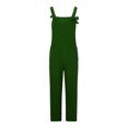 thumbnail image 5 of Combinaison Pantalon Décontractée pour Femmes, Couleur Unie, Grande Taille, Bretelles Littéraires, 5 of 5