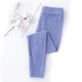thumbnail image 2 of MIASHUI Girls Leggings Pantalon Long Confortable et Extensible, Collant Doux à Imprimé Rayé, Bleu, 6-7 Ans, 2 of 4