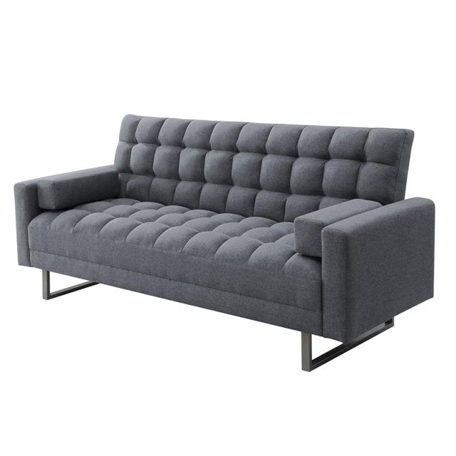 ACME Canapé Ajustable en Tissu Tufté avec 2 Coussins Gris
