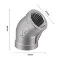 thumbnail image 3 of Unique Bargains 1/2 NPT Female Thread 45 Degree Elbow Pipe Fitting 304 Stainless Steel, 3 of 5