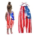 thumbnail image 1 of EGNMCR Girls' Jumpsuits & Rompers Girls Children's Summer Independence Day Romper Sling Sleeveless Backless Short Jumpsuit Kid Rompers, 1 of 9