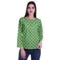 thumbnail image 1 of Moomaya Haut à Manches Longues Imprimé avec Patte de Boutonnage, Col Rond, Tunique d'Été Décontractée pour Femme, 1 of 5
