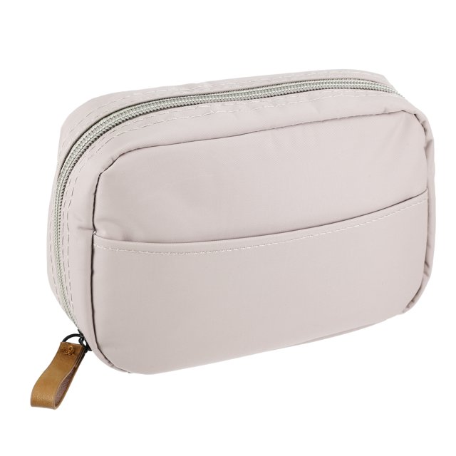 Unique Bargains Trousse de Maquillage Grande Capacité Trousse de Rangement Portable pour Femmes Trousse de Maquillage pour Rouges à Lèvres Beige