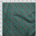 thumbnail image 3 of oneOone Silk Tabby Fabric Leaves & Floral Block Printed Craft Fabric BTY 42 Inch Wide, 3 of 4