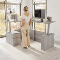 thumbnail image 2 of Stratus 60W Standing L Desk with File Cabinet in Platinum Gray - Engineered Wood, 2 of 8