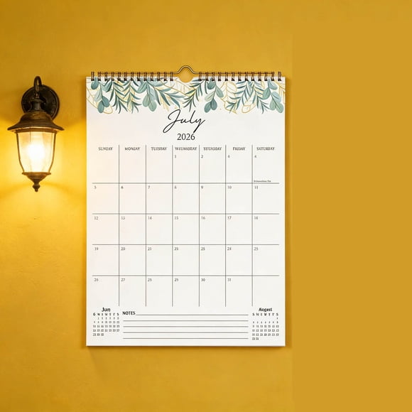 Uuiauoio Calendrier Mural 2026-2027 Juillet 2026 à Décembre 2027, Planificateur Suspendu de 18 Mois avec Grand Espace de Notes, Papier Épais pour Déco de Maison et Bureau