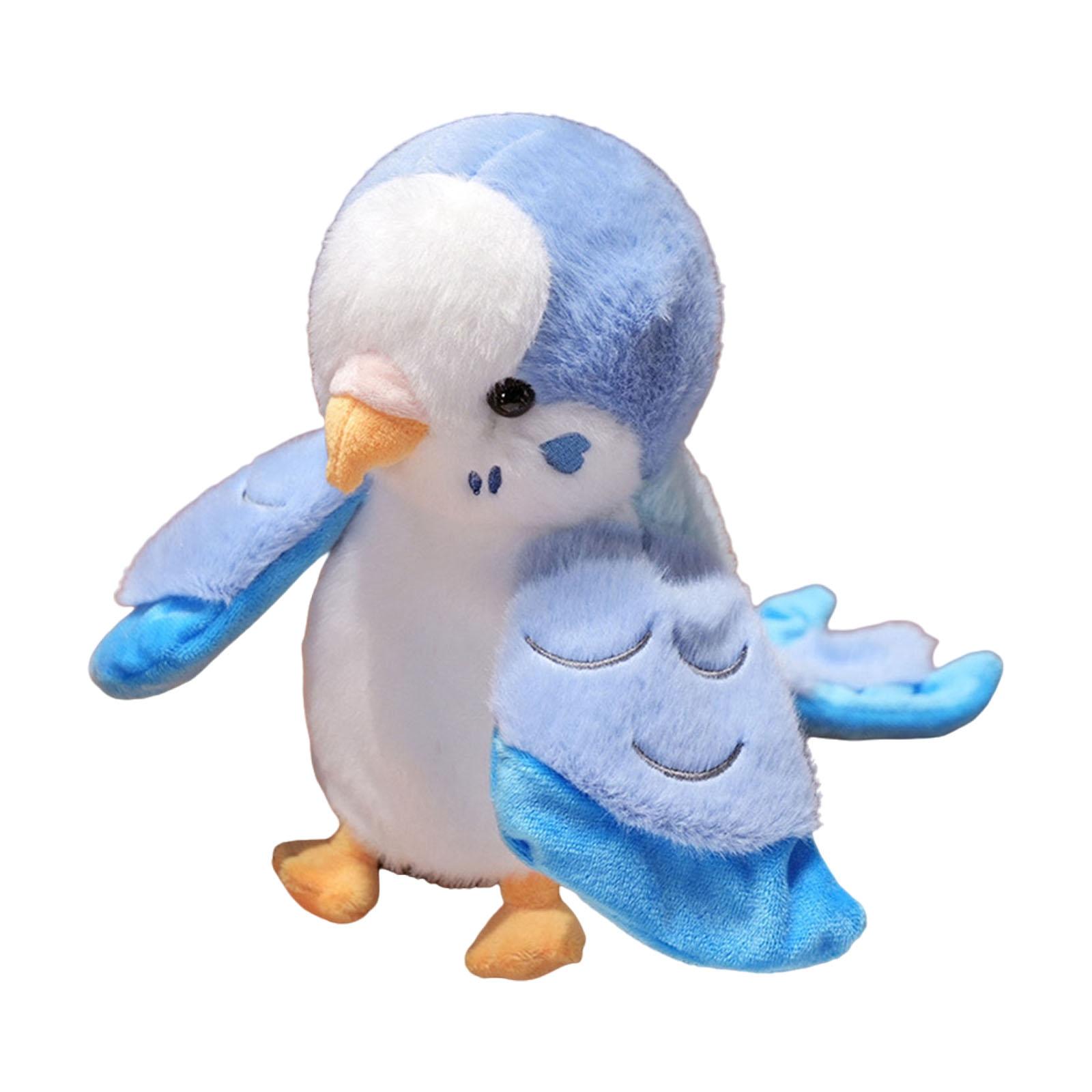 HILABEE Parrot Hand Puppet 20cm Stuffed Animal for Telling Story Preschool Role Play Blue