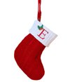 thumbnail image 1 of Christmas Tree Decorative Socks With Embroidered Initial Letters Red Green White Knit Stockings, 1 of 2