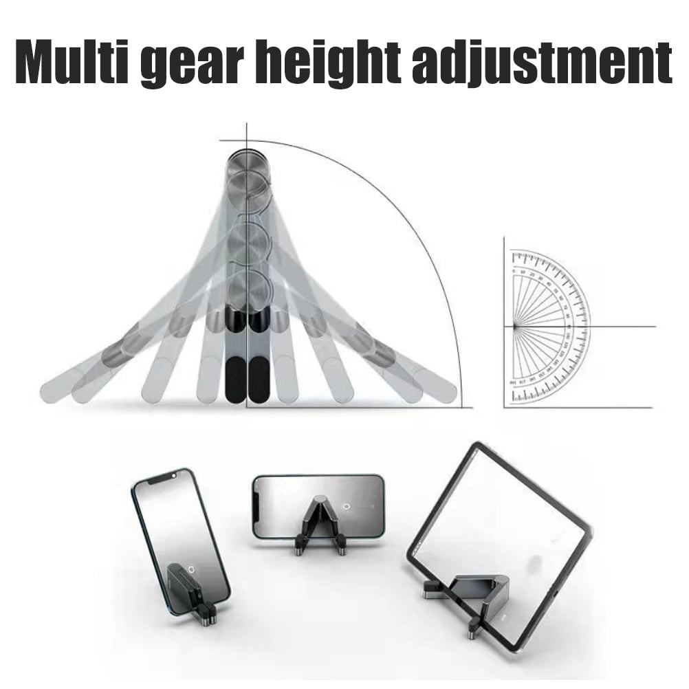 Portable Cell Phone Stand Metal Alloy Foldable Phone Stand for Desk Mobile Phone Holder Pocket Travel Size