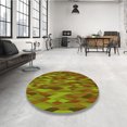 thumbnail image 4 of Ahgly Tapis Rond Lavable en Machine Intérieur Transitionnel Vert Pistache, 4 Pieds Rond, 4 of 7
