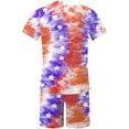 thumbnail image 4 of cllios 4th of July Outfit for Men 2 Piece Set Independence Day Mens Athletic Outfits Short Sleeve Shirts and Drawstring Shorts Set American Flag Matching Suits Independence Day Workout Tracksuits, 4 of 5