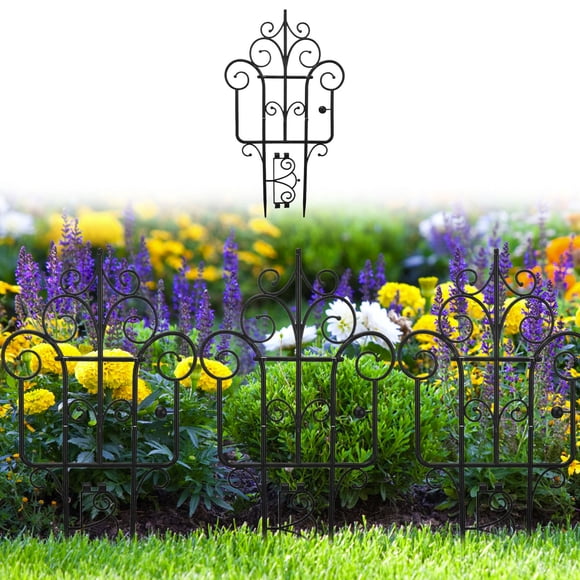 Garden Fence Stackable Climbing Plant Support Plastic Garden Fence Picket Fence Edgings For Lawns Flowerbeds Plant Borders Decorative Yard