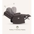thumbnail image 2 of Garvee Oversized Electric Recliner Chair - 360° Rocker Swivel, PU Leather, Heat and Massage, Brown, 2 of 8